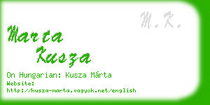 marta kusza business card